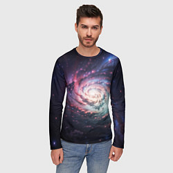 Лонгслив мужской Спиральная галактика в космосе, цвет: 3D-принт — фото 2