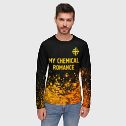 Лонгслив мужской My Chemical Romance - gold gradient: символ сверху, цвет: 3D-принт — фото 2