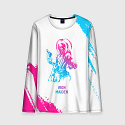 Лонгслив мужской Iron Maiden neon gradient style, цвет: 3D-принт