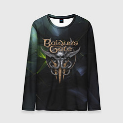 Лонгслив мужской Baldurs Gate 3 logo dark green, цвет: 3D-принт