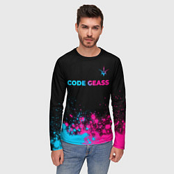 Лонгслив мужской Code Geass - neon gradient: символ сверху, цвет: 3D-принт — фото 2