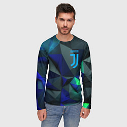 Лонгслив мужской Juventus blue abstract logo, цвет: 3D-принт — фото 2