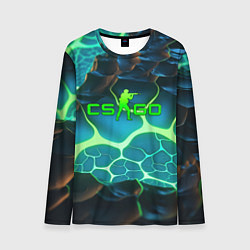 Мужской лонгслив CSGO разлом неоновых плит