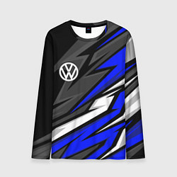 Лонгслив мужской Volkswagen - Синяя абстракция, цвет: 3D-принт