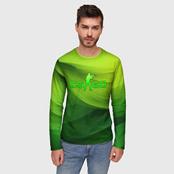 Лонгслив мужской CSGO green logo, цвет: 3D-принт — фото 2