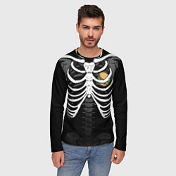 Лонгслив мужской Скелет: ребра и бургер, цвет: 3D-принт — фото 2