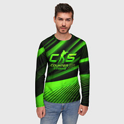Лонгслив мужской CS2 Counter strike green logo, цвет: 3D-принт — фото 2