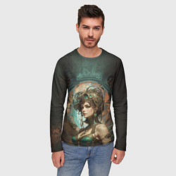 Лонгслив мужской Изумрудная жрица, цвет: 3D-принт — фото 2