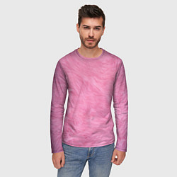 Лонгслив мужской Розовая шерсть, цвет: 3D-принт — фото 2