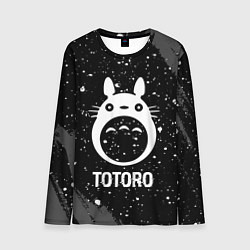 Лонгслив мужской Totoro glitch на темном фоне, цвет: 3D-принт