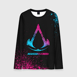 Лонгслив мужской Assassins Creed - neon gradient, цвет: 3D-принт