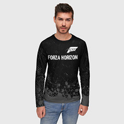 Лонгслив мужской Forza Horizon glitch на темном фоне: символ сверху, цвет: 3D-принт — фото 2