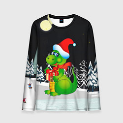 Мужской лонгслив Дракон в новогоднюю ночь