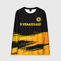 Лонгслив мужской Yamaha - gold gradient: символ сверху, цвет: 3D-принт
