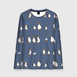 Лонгслив мужской Забавное семейство пингвинов, цвет: 3D-принт