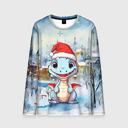 Мужской лонгслив Новогодний дракон 2024