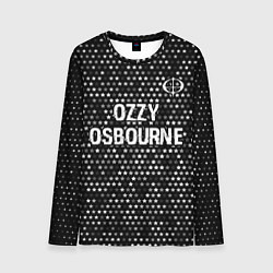 Мужской лонгслив Ozzy Osbourne glitch на темном фоне посередине