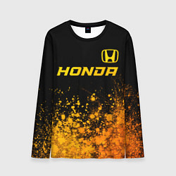 Лонгслив мужской Honda - gold gradient посередине, цвет: 3D-принт