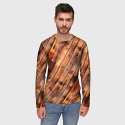 Лонгслив мужской Деревянная обшивка, цвет: 3D-принт — фото 2