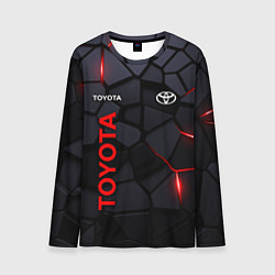 Лонгслив мужской Toyota черные плиты с эффектом свечения, цвет: 3D-принт