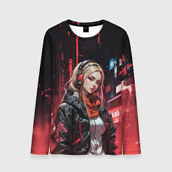 Лонгслив мужской Вдумчивая девушка, цвет: 3D-принт