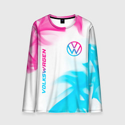 Мужской лонгслив Volkswagen neon gradient style вертикально