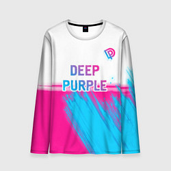Лонгслив мужской Deep Purple neon gradient style посередине, цвет: 3D-принт