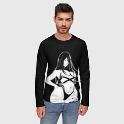 Лонгслив мужской Унохана на черном фоне, цвет: 3D-принт — фото 2