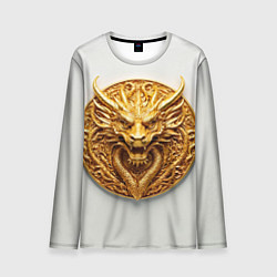 Лонгслив мужской Нейросеть - золотой талисман дракона, цвет: 3D-принт