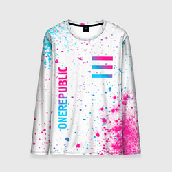 Лонгслив мужской OneRepublic neon gradient style вертикально, цвет: 3D-принт