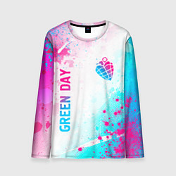 Лонгслив мужской Green Day neon gradient style вертикально, цвет: 3D-принт