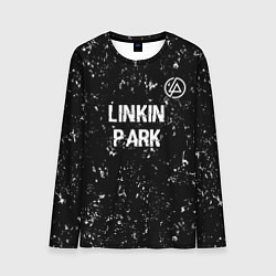 Лонгслив мужской Linkin Park glitch на темном фоне посередине, цвет: 3D-принт