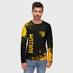 Лонгслив мужской Burzum - gold gradient вертикально, цвет: 3D-принт — фото 2