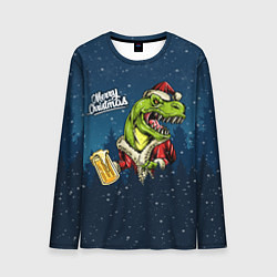 Лонгслив мужской Пивозавр Санта, цвет: 3D-принт