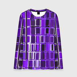 Лонгслив мужской Фиолетовые прямоугольники, цвет: 3D-принт