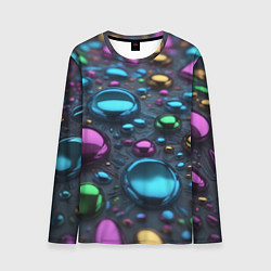 Лонгслив мужской Абстрактция с разноцветными металлическими овалами, цвет: 3D-принт