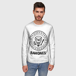 Лонгслив мужской Ramones glitch на светлом фоне, цвет: 3D-принт — фото 2