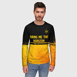 Лонгслив мужской Bring Me the Horizon - gold gradient посередине, цвет: 3D-принт — фото 2