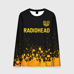 Лонгслив мужской Radiohead - gold gradient посередине, цвет: 3D-принт