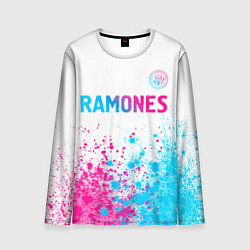 Лонгслив мужской Ramones neon gradient style посередине, цвет: 3D-принт