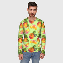 Лонгслив мужской Мандарины с дольками, цвет: 3D-принт — фото 2