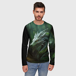 Лонгслив мужской Зеленый дракон 2024 года, цвет: 3D-принт — фото 2