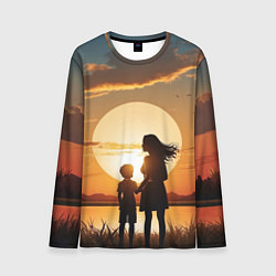 Лонгслив мужской Мать и дитя на закате, цвет: 3D-принт