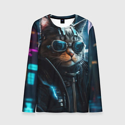 Лонгслив мужской Крутой кот от ai, цвет: 3D-принт