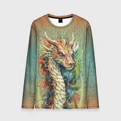 Лонгслив мужской Зеленый древесный дракон с деревьями, цвет: 3D-принт