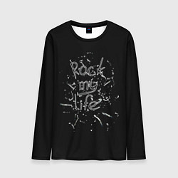 Лонгслив мужской Rock my life чёрный, цвет: 3D-принт