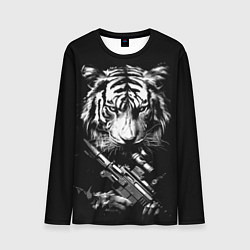 Лонгслив мужской Тигр с винтовкой, цвет: 3D-принт