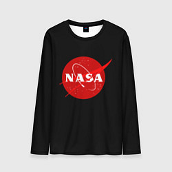 Лонгслив мужской NASA redlogo space usa, цвет: 3D-принт