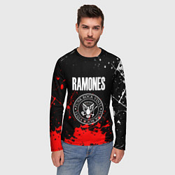 Лонгслив мужской Ramones краски метал группа, цвет: 3D-принт — фото 2