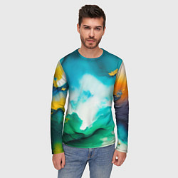 Лонгслив мужской Текстура окрашенной стены - нейросеть, цвет: 3D-принт — фото 2